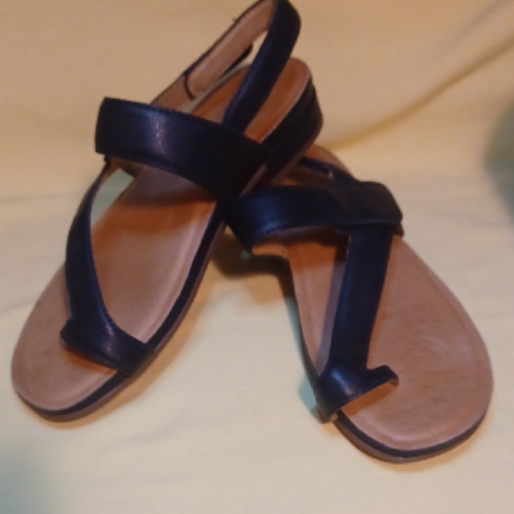 Womens Brioso Black Leather Sandals